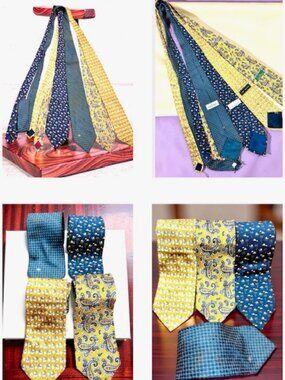 4 Necktie 100% Silk :Valentino Families Paisley, Animals Geometric Multicolor(27